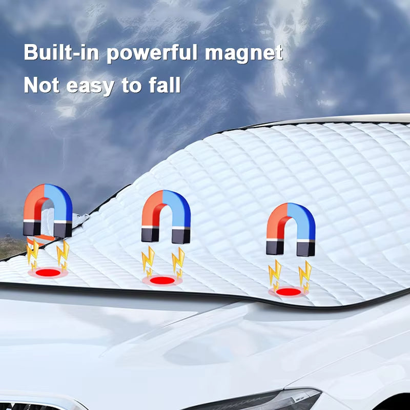 Magnetic Car Windshield Snow Shield: All-Season UV, Frost & Snow Protection Sunshade Cover