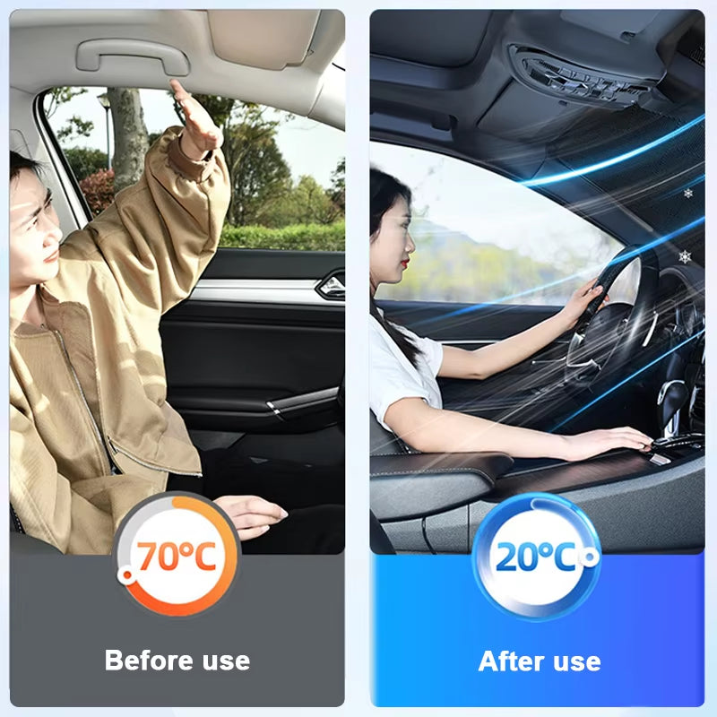 Magnetic Car Windshield Snow Shield: All-Season UV, Frost & Snow Protection Sunshade Cover