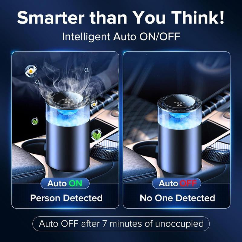 Smart Car Air Freshener: Rechargeable Essential Oil Diffuser with RGB Light & Auto On/Off for Car & Room