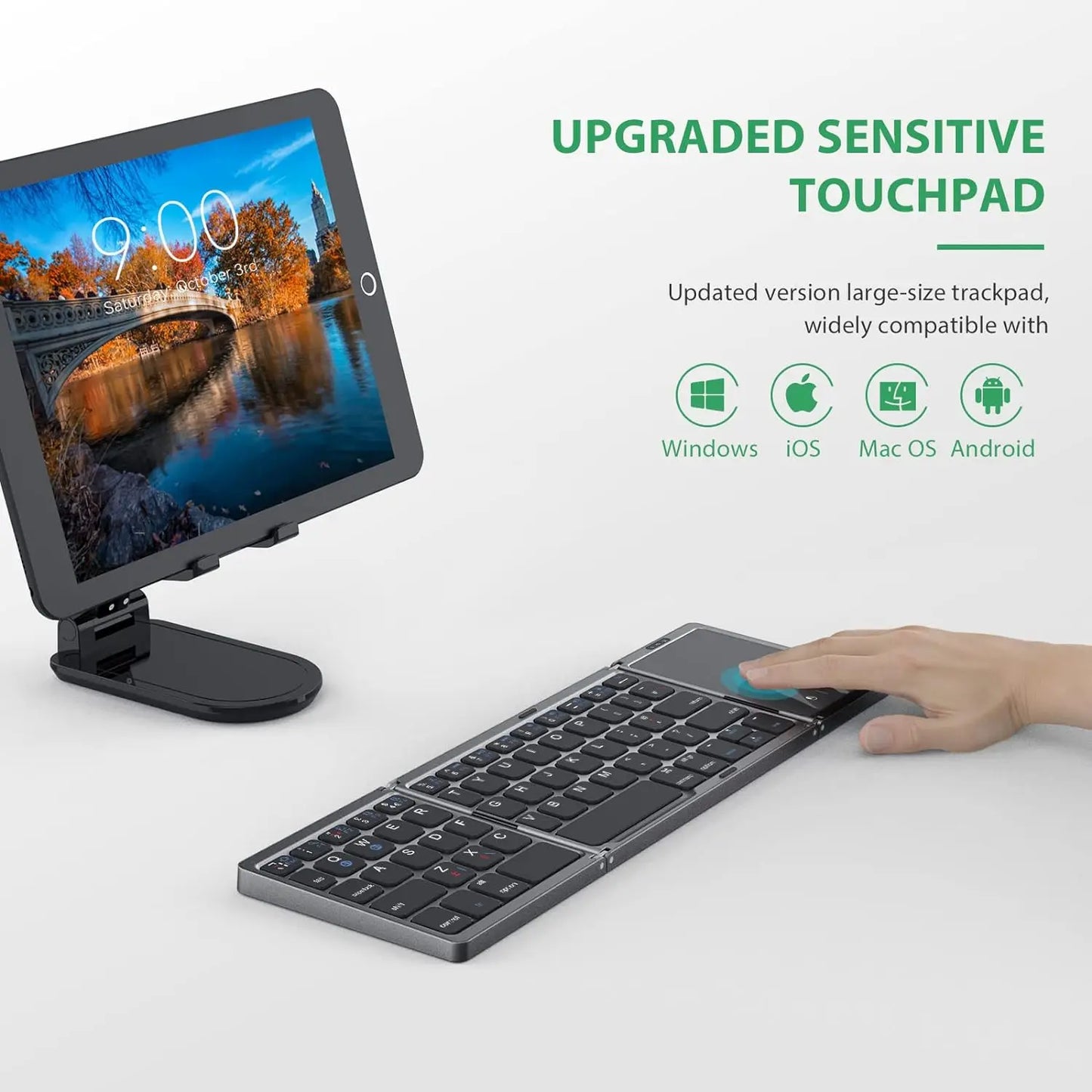 Portable Mini Bluetooth Wireless Folding Keyboard for Mac Ios Android Windows PC Tablet