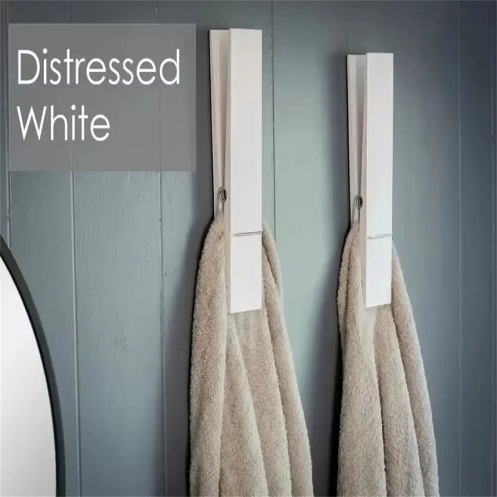 Giant Mounted Clothespin Bathroom Towel Holder 