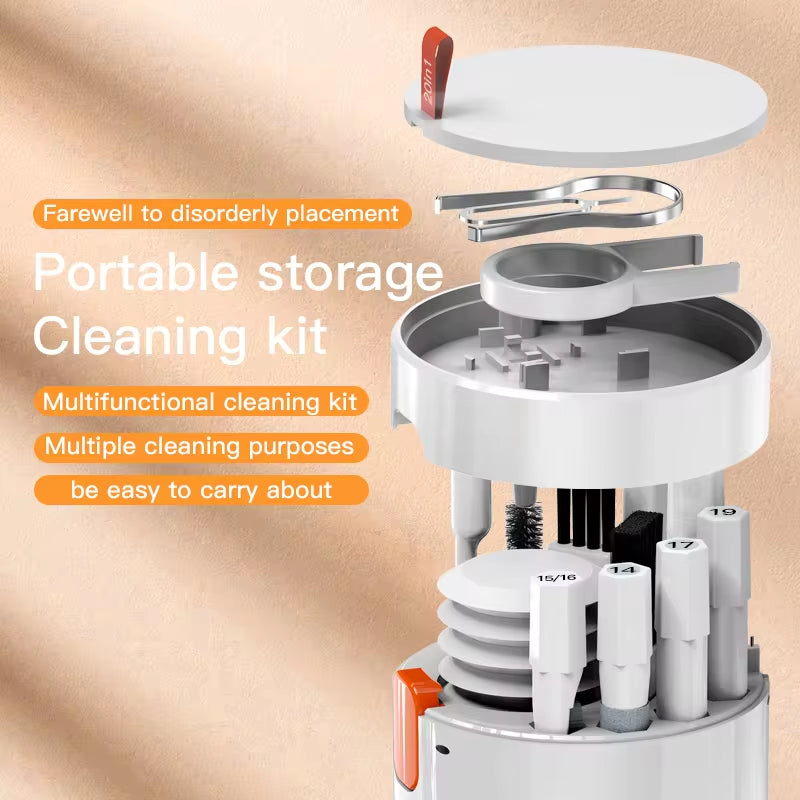 20-in-1 Digital Cleaning Kit: All-in-One Tool Set for Cameras, Headsets, Phones, Laptops, Keyboards & AirPods Pro