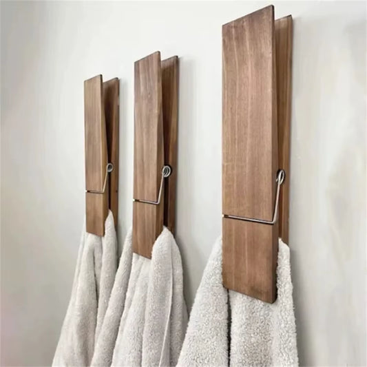 Giant Mounted Clothespin Bathroom Towel Holder 