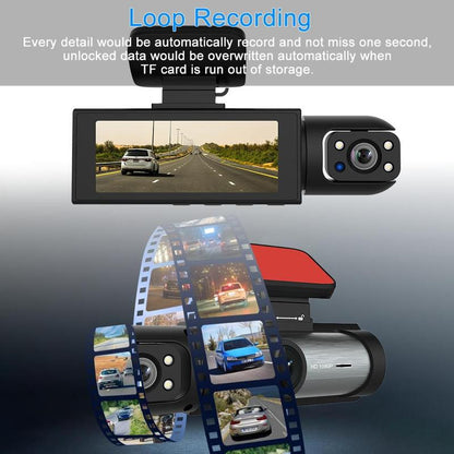 Ultimate 2-in-1 Car Dash Cam: Front & Rear Wide Angle with IR Night Vision, Loop Recording, and 32GB TF Card