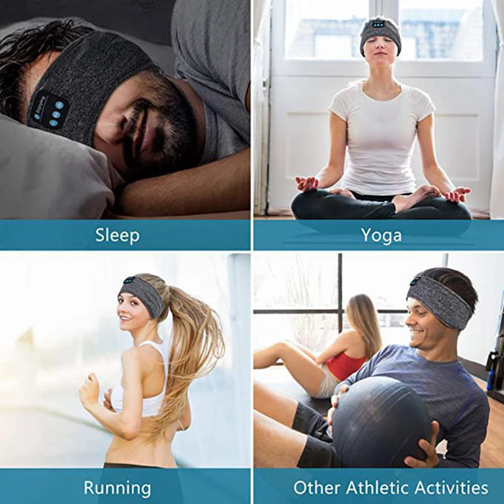 Bluetooth Sports Sleeping Headband Elastic Wireless Headphones 