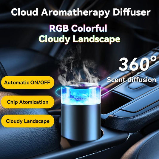 Smart Car Air Freshener: Rechargeable Essential Oil Diffuser with RGB Light & Auto On/Off for Car & Room