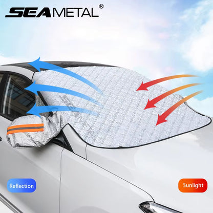 Magnetic Car Windshield Snow Shield: All-Season UV, Frost & Snow Protection Sunshade Cover