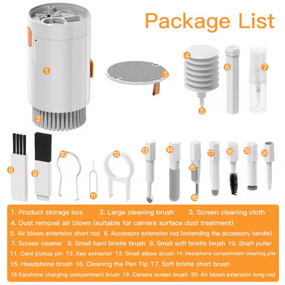 20-in-1 Digital Cleaning Kit: All-in-One Tool Set for Cameras, Headsets, Phones, Laptops, Keyboards & AirPods Pro